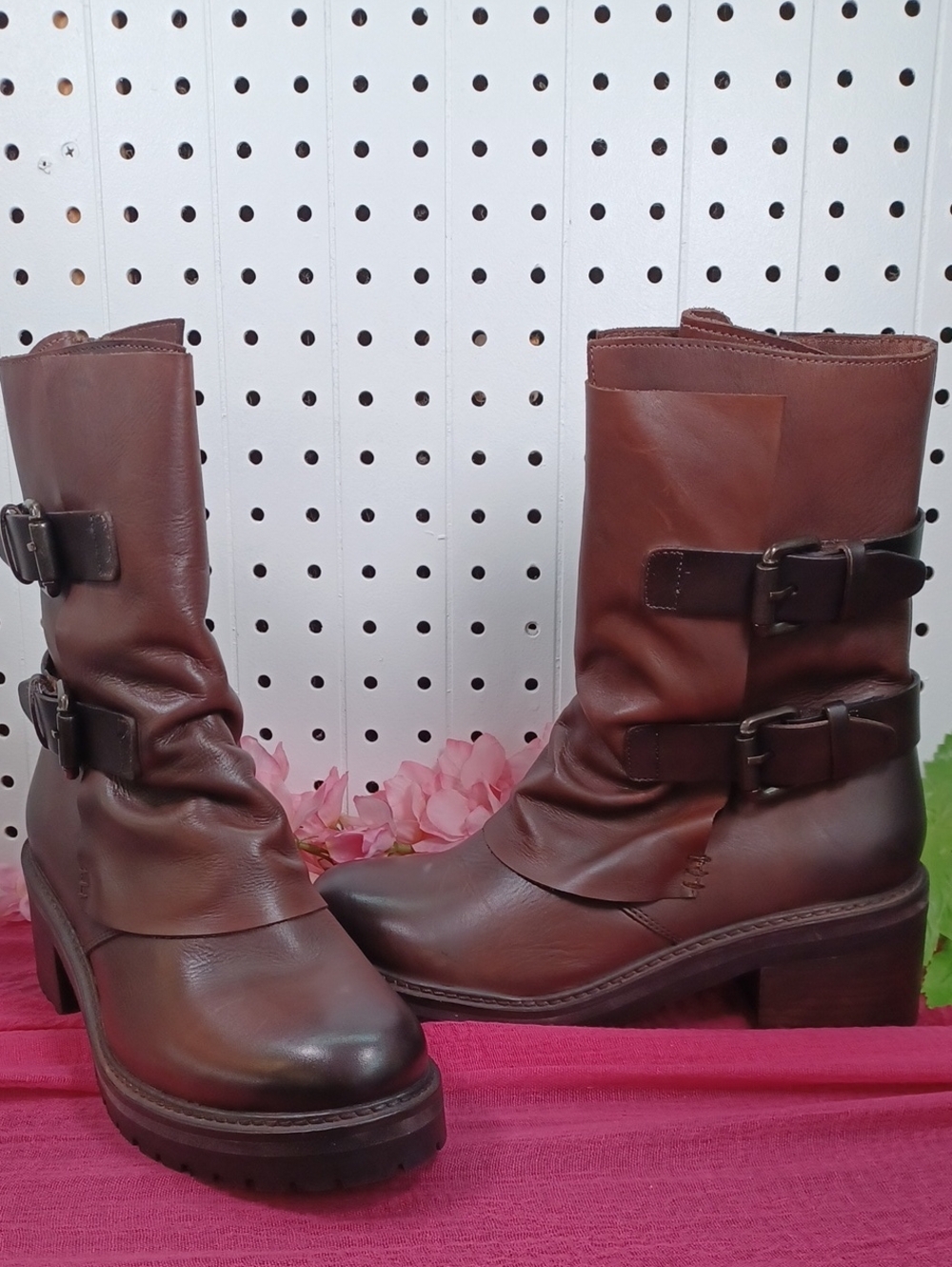 Vintage Foundry Leather Moto Boots NWOB
